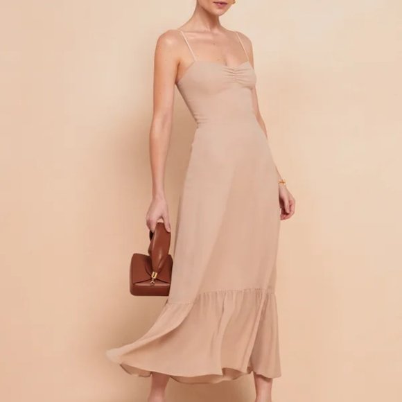 **LAST CHANCE**Reformation Emersyn Dress in Champagne - Picture 5 of 6